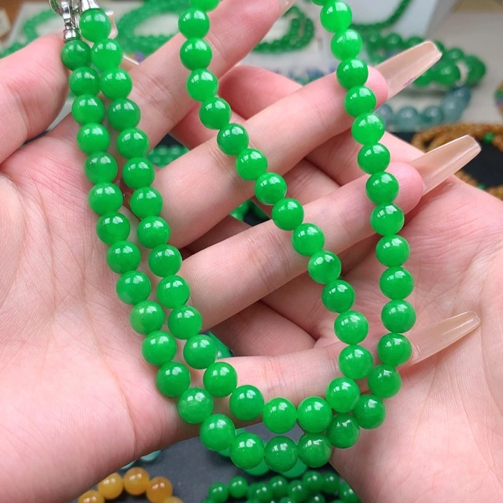 演***哥缅料卡8正阳绿项链