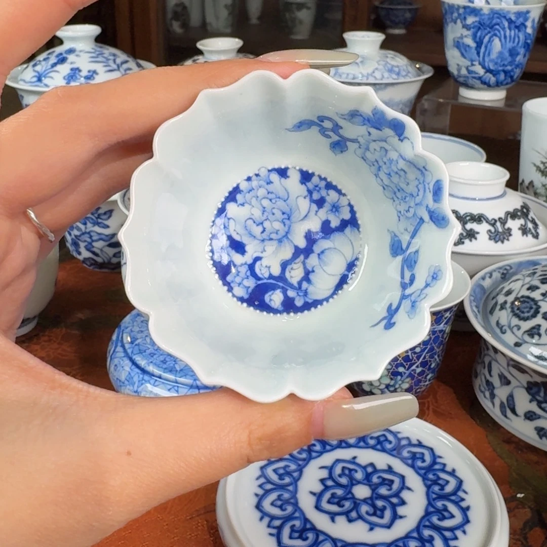 青樵轩花口不倒翁杯