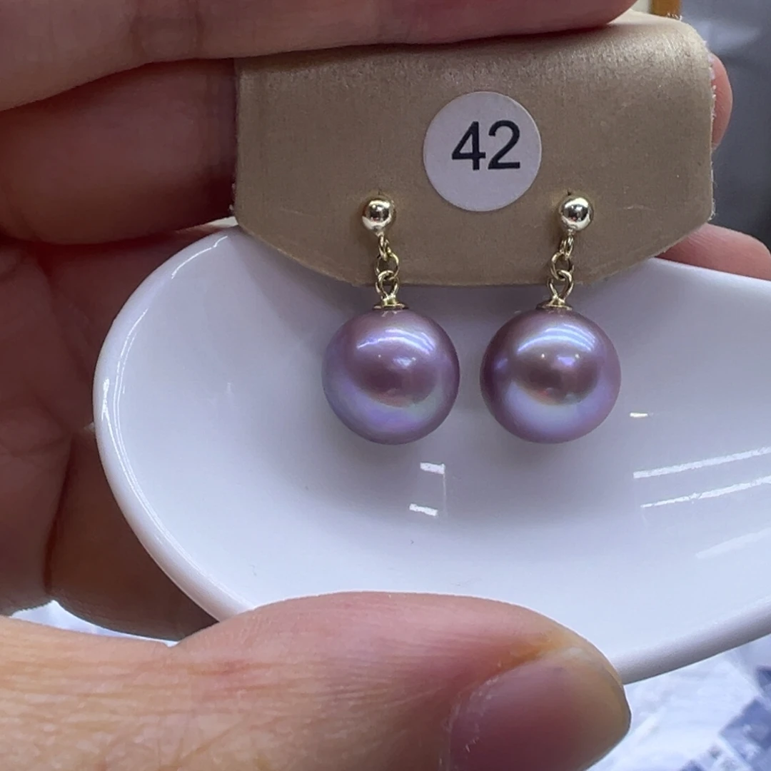 耳饰银S925镶嵌淡水珍珠