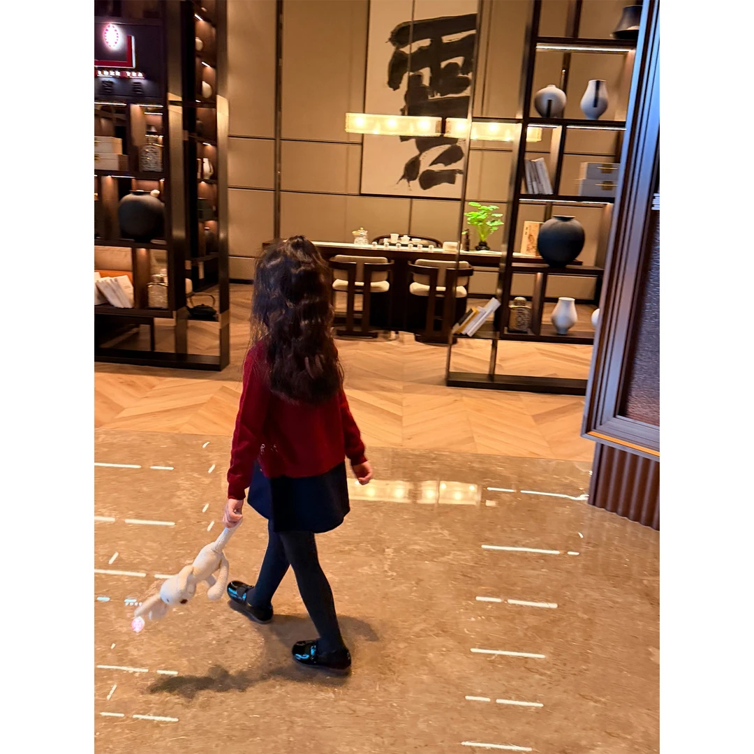 AnyinGirl【樱桃】重工定制手工串珠100%羊毛针织衫女宝红色毛衣