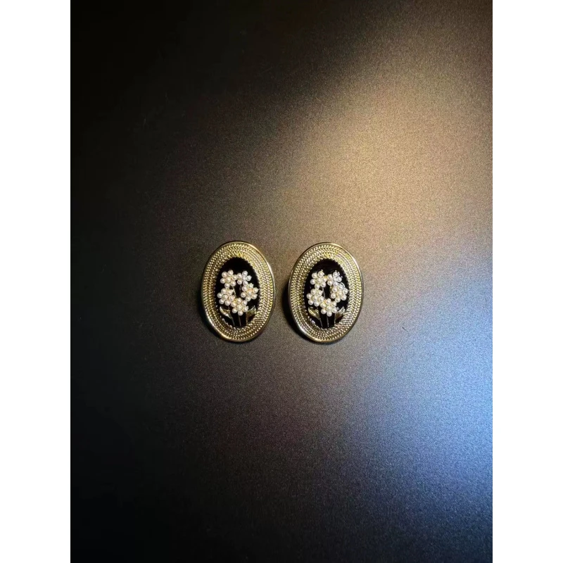 铜合金树脂耳饰 铜合金 8302画框小花耳饰