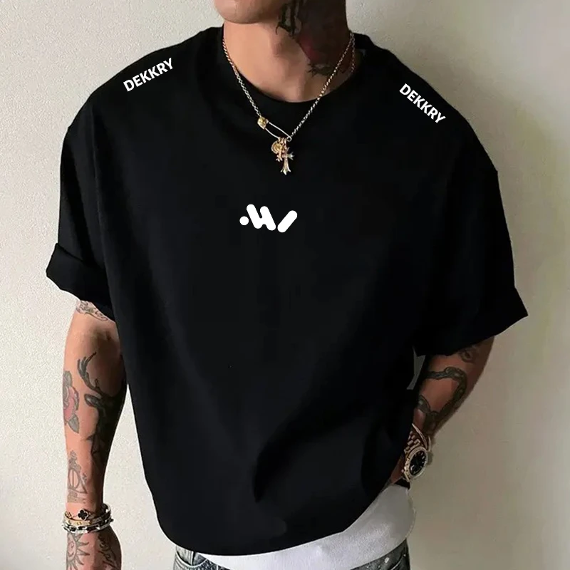 【重磅纯棉】夏季男短袖T恤宽松圆领时尚休闲百搭半袖潮流韩版半袖