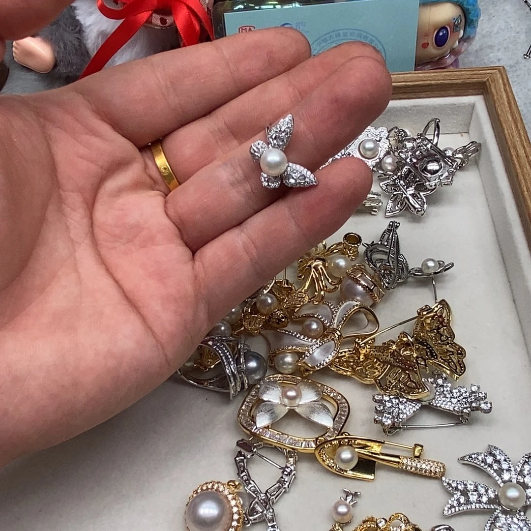 银S925镶嵌戒指海水珍珠