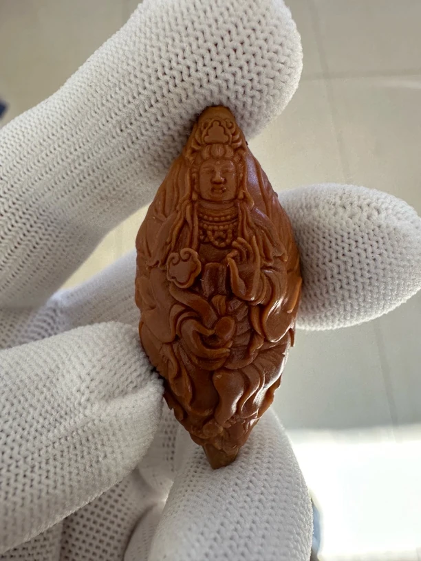 纯手雕刻，橄榄核如意观音2.2