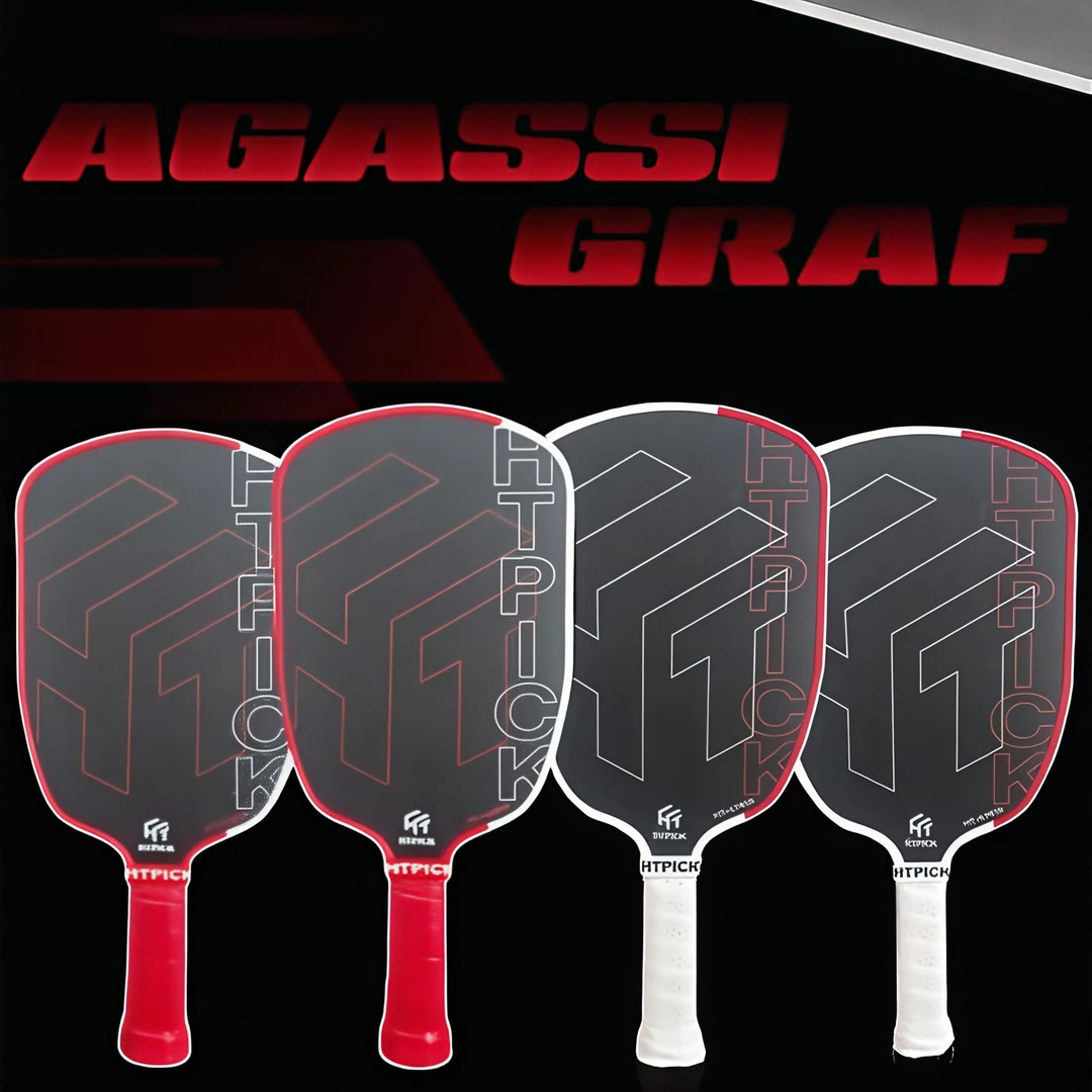 HTPICK阿加西同款匹克球拍碳纤维Pickleball球拍冷压布纹网球曲度