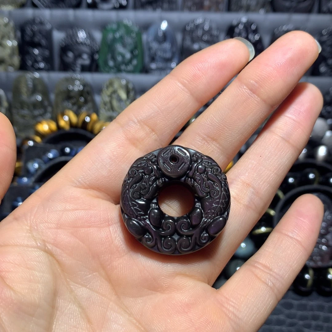 π***·黑曜岩未镶嵌吊坠(不含链)