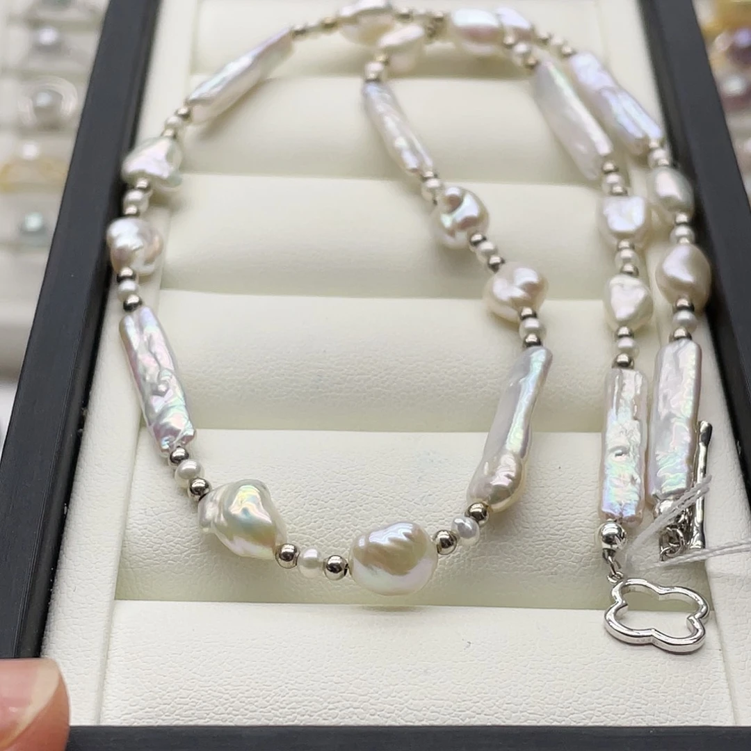淡水珍珠颈饰银S925镶嵌