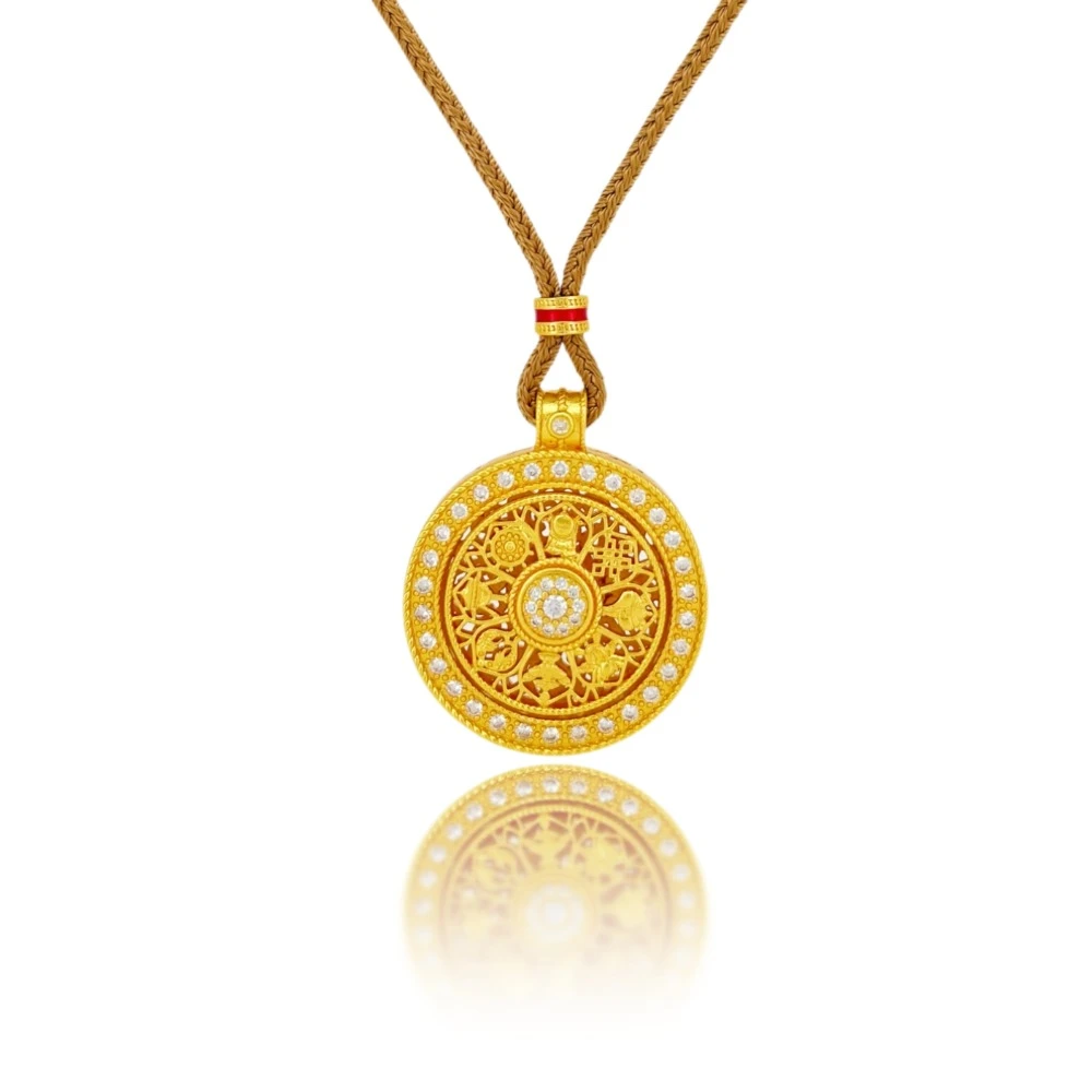 铜合金亚克力吊坠 MISS RUILI定制八宝罗盘时来运转新中式项F1003