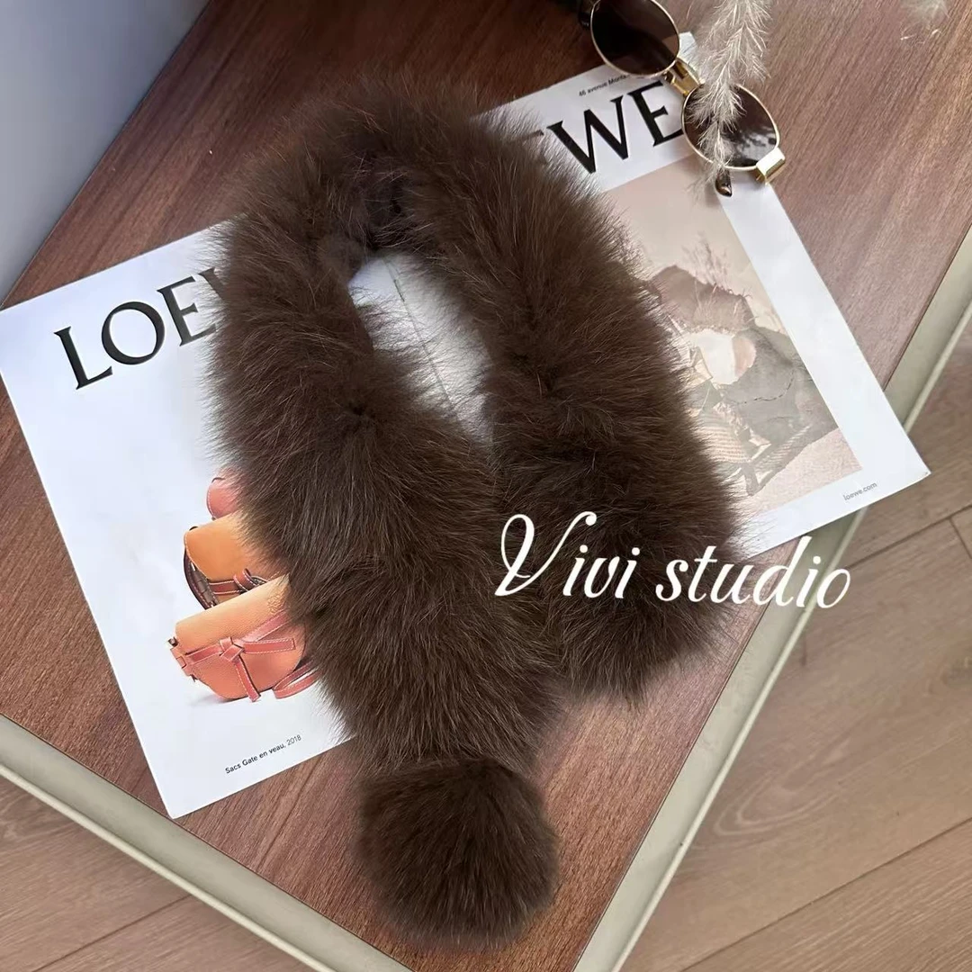 【主播自留】百搭时尚洋气保暖狐狸毛领围巾WJ1191