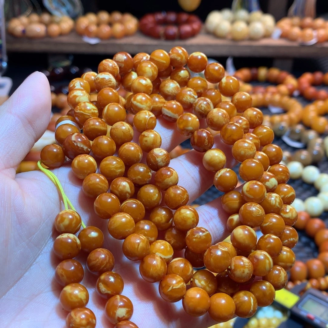 蜜蜡未镶嵌手链蜜蜡手链