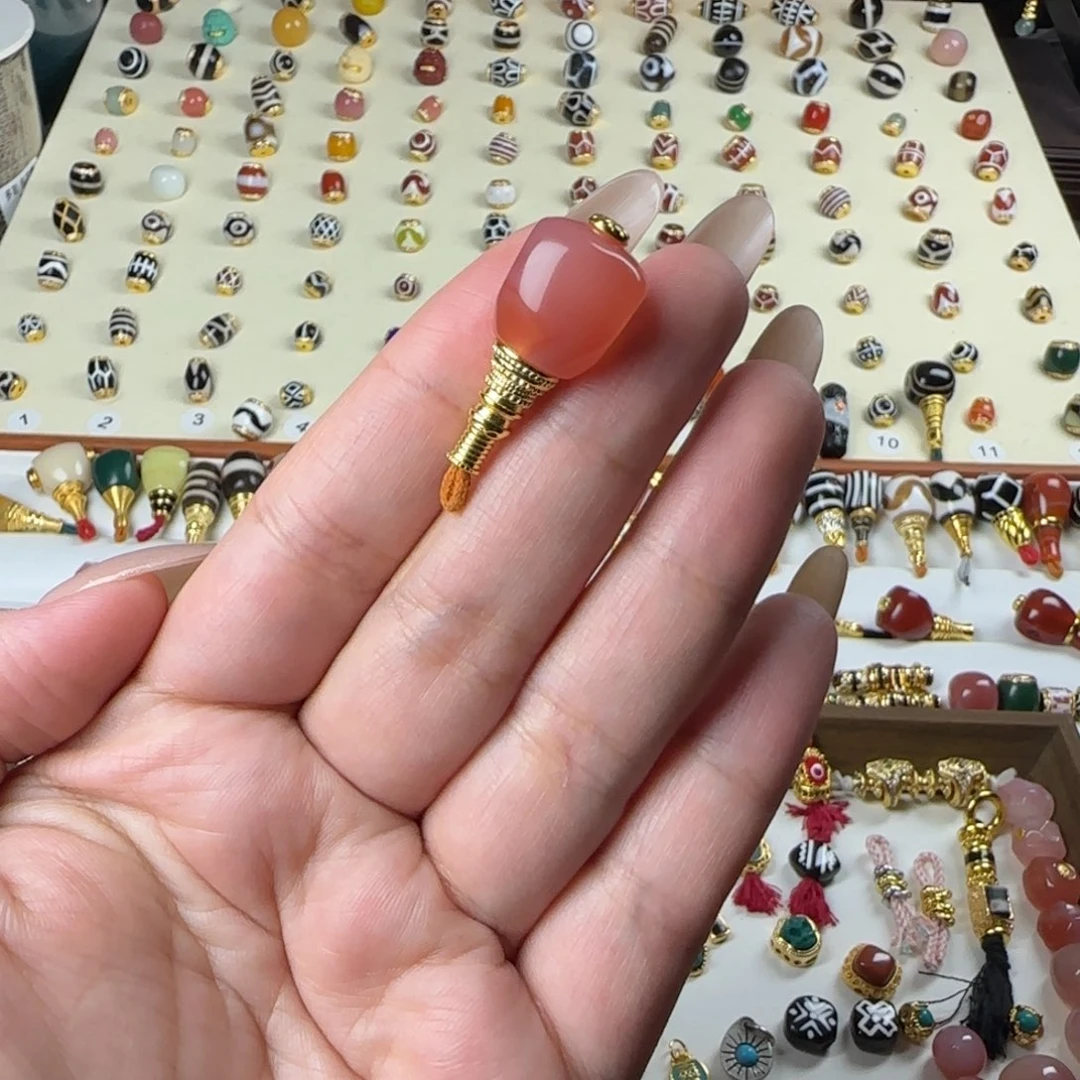 小***福玛瑙/玉髓未镶嵌单珠配饰顶珠设计搭配