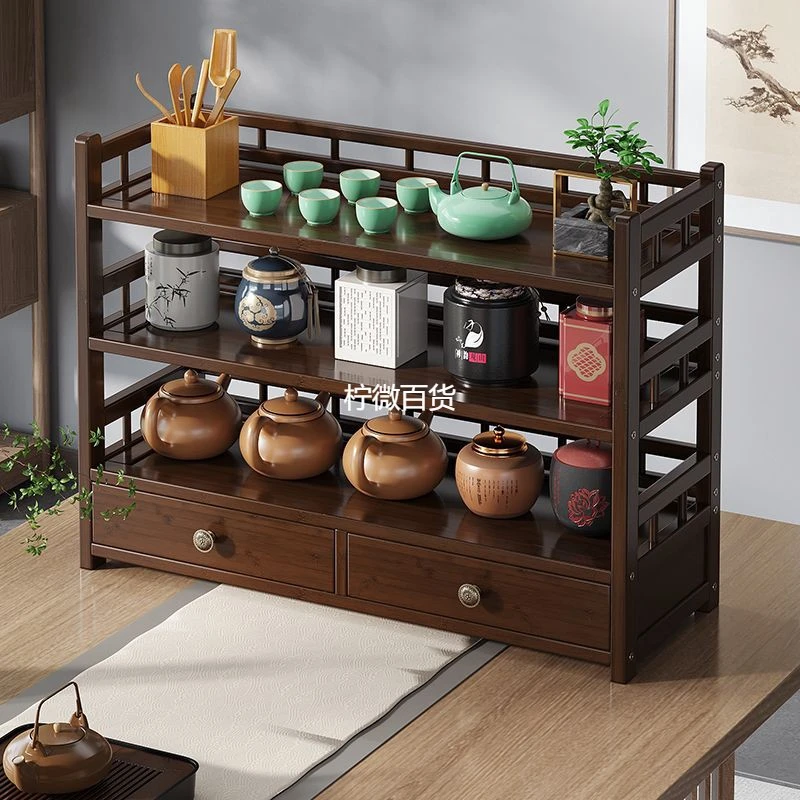 新疆西藏可发博古架小型桌上新中式茶具紫砂壶展示架陈列茶叶桌面