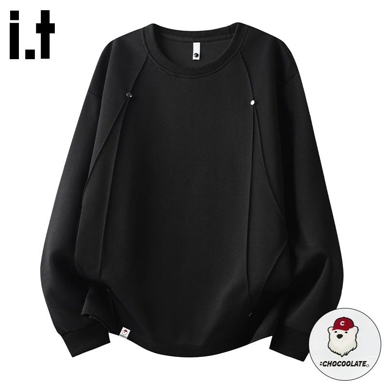 i.t:CHOCOOLATE休闲时尚卫衣男士秋冬宽松圆领舒适百搭长袖打底衫