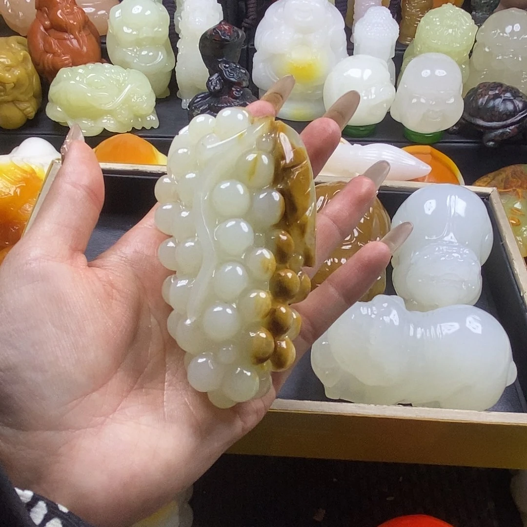 无花朵原石雕刻把件