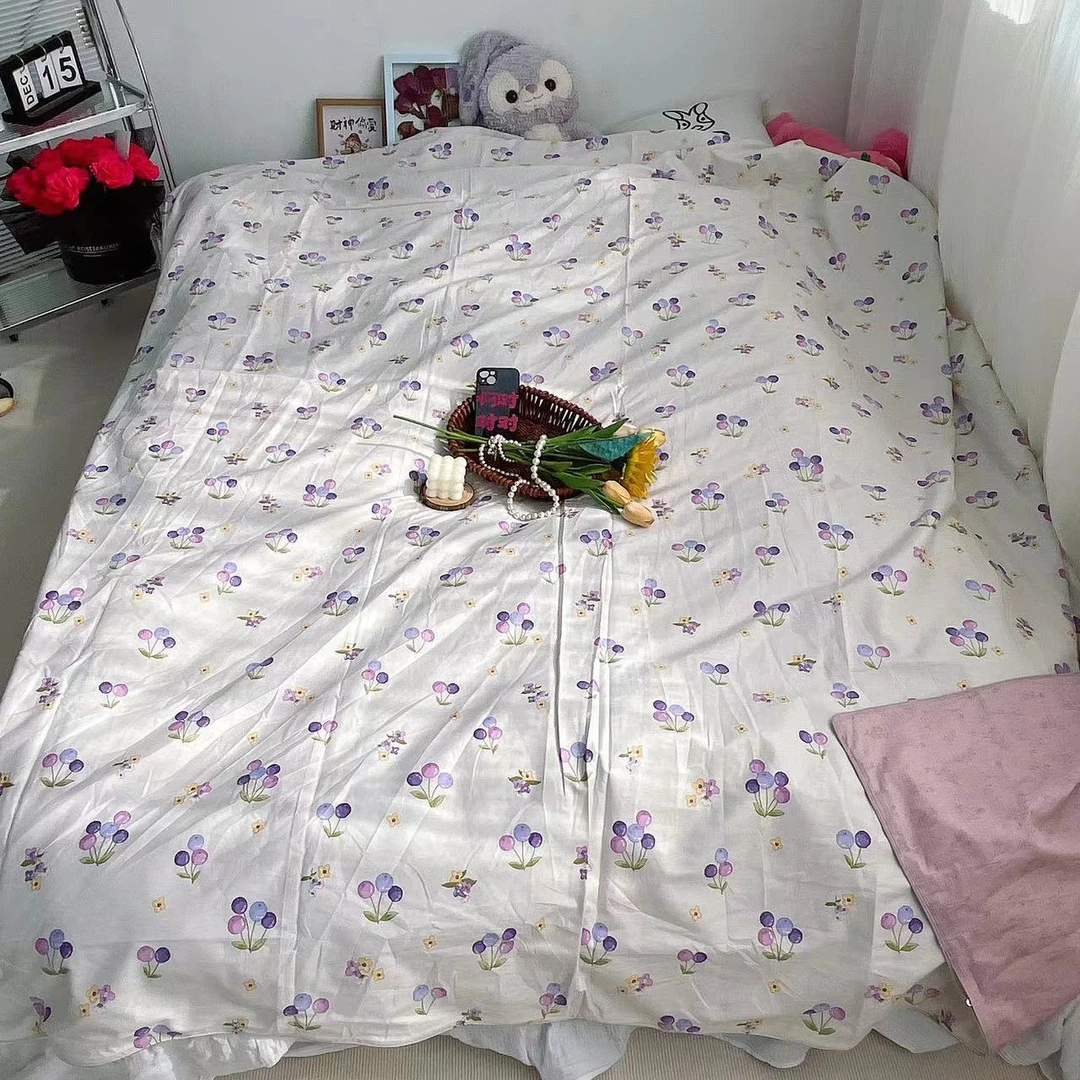 新款亲肤斜纹印花小清新 可爱成人2*2.3被罩透气舒服被套大被罩