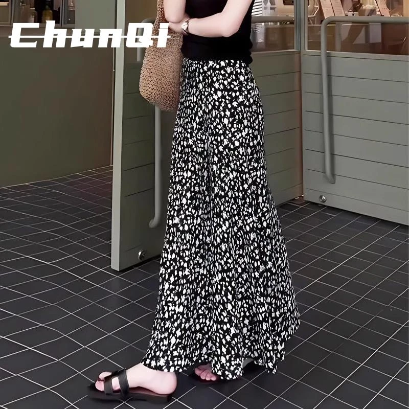 淳启大码半身裙夏季宽松遮肉垂感碎花裙子印花a字大摆裙花裙长款