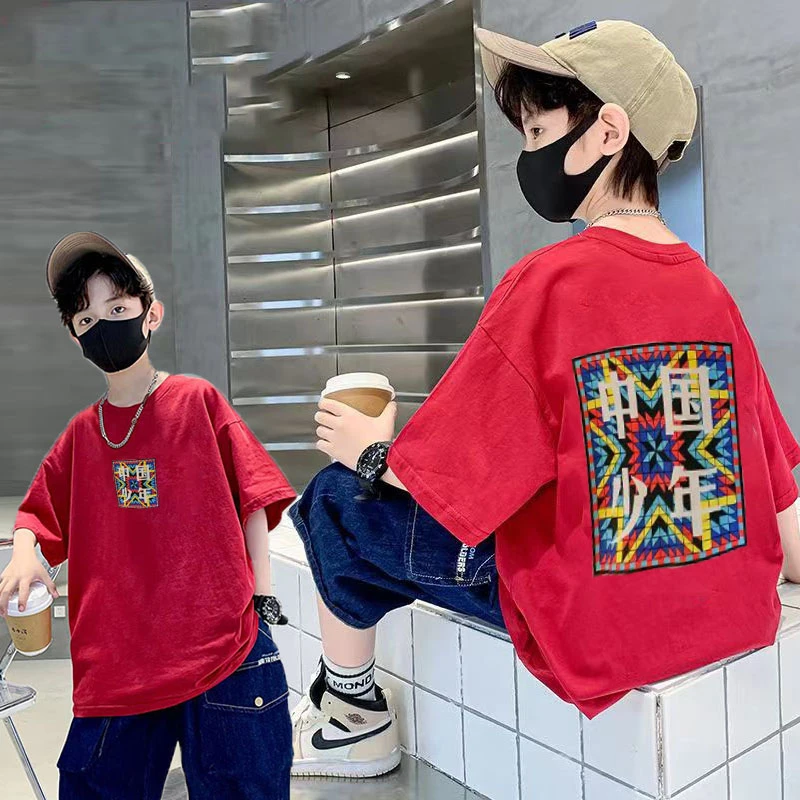 童装男童T恤2025年新款夏季儿童纯棉短袖男孩洋气半袖大童潮上衣