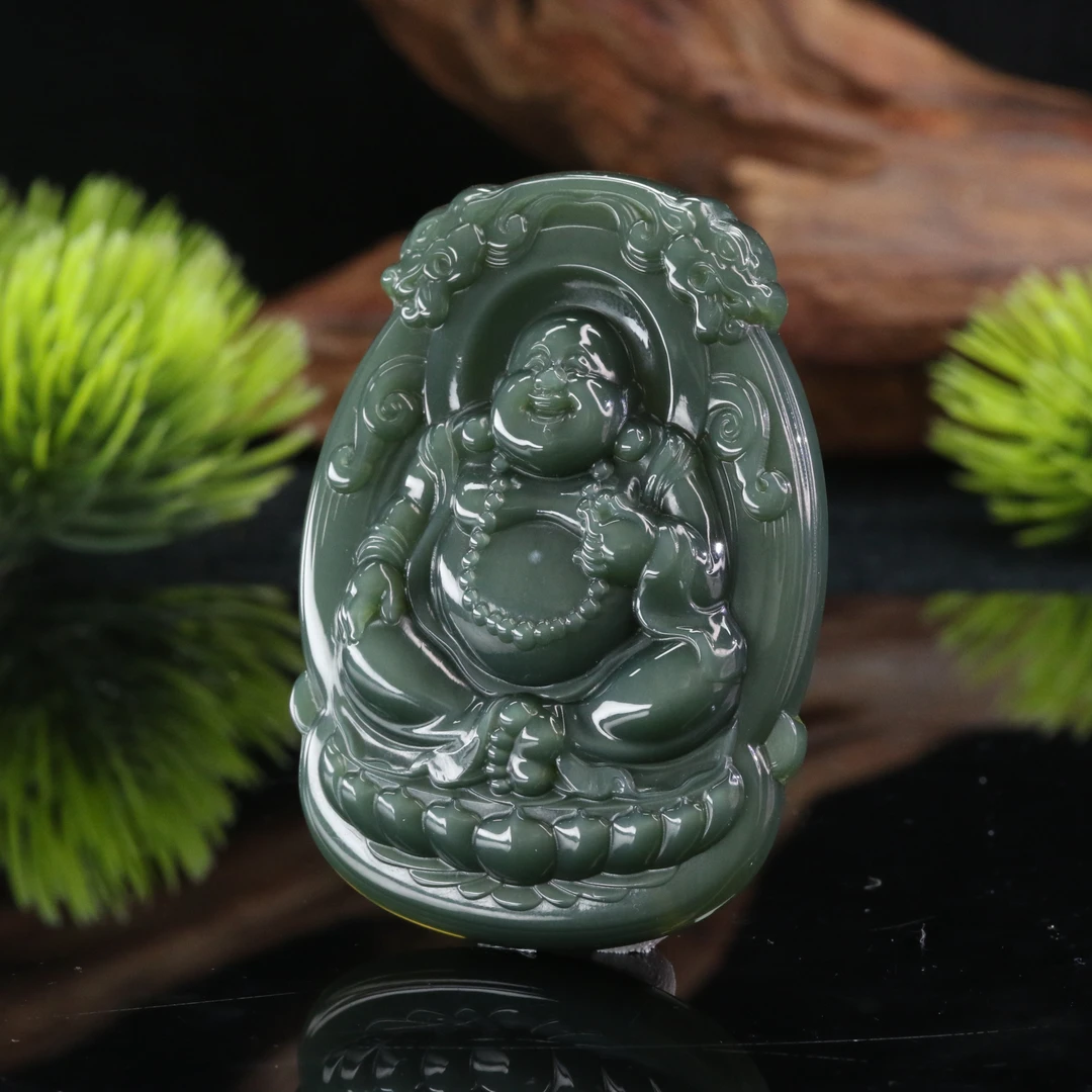 21和田玉黑猫佛公挂件/300181北京中保拍卖