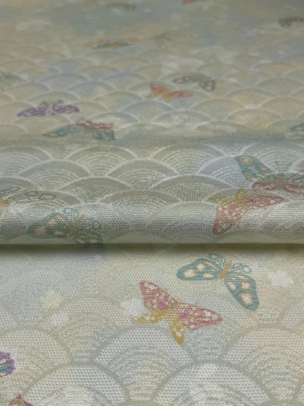 【张国权·同欣锦罗】水波纹蝴蝶·牛油果绿｜幅宽：114cm