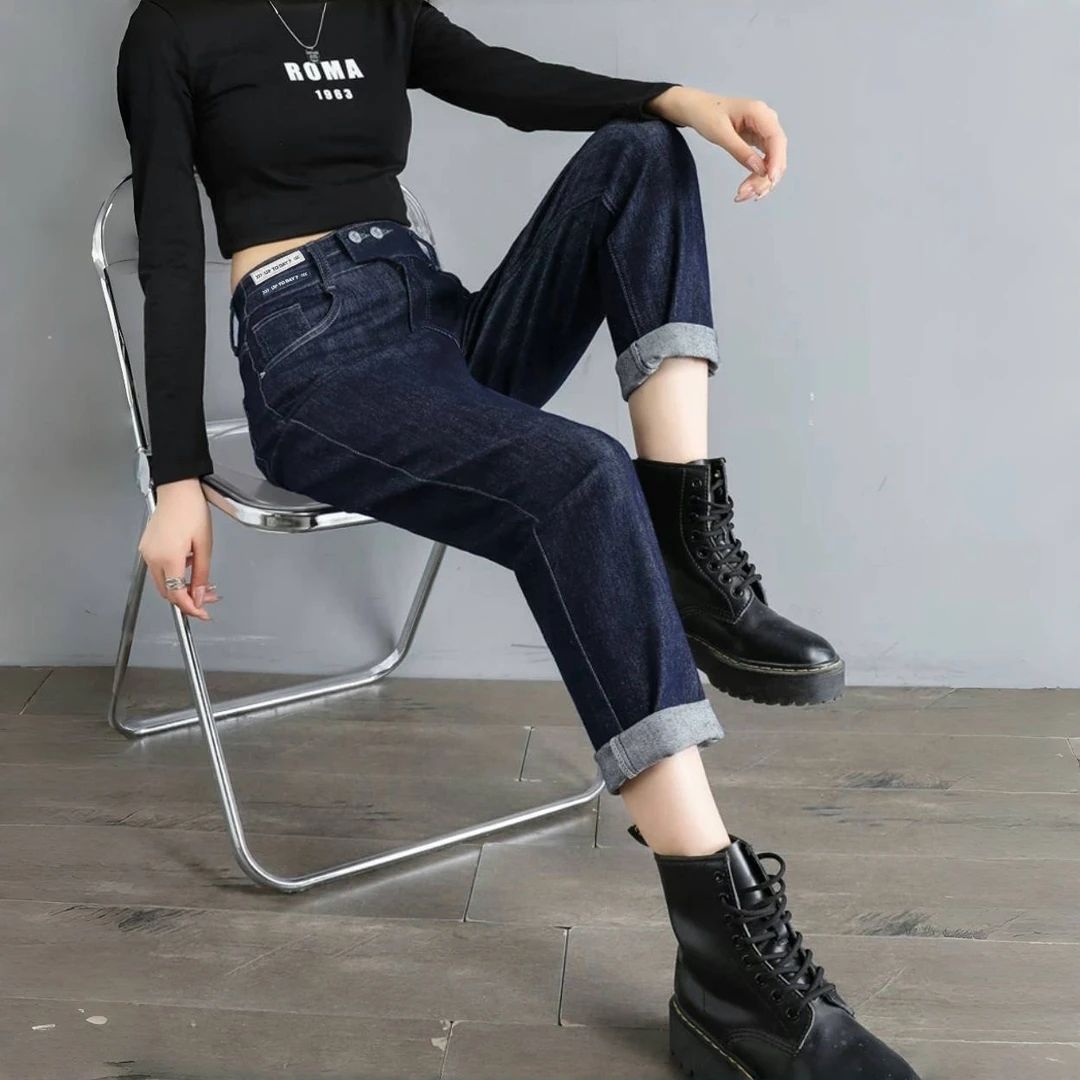 天菜牛仔 / 薄绒款腿精牛仔裤12990花契200斤胖mm冬季休闲时尚