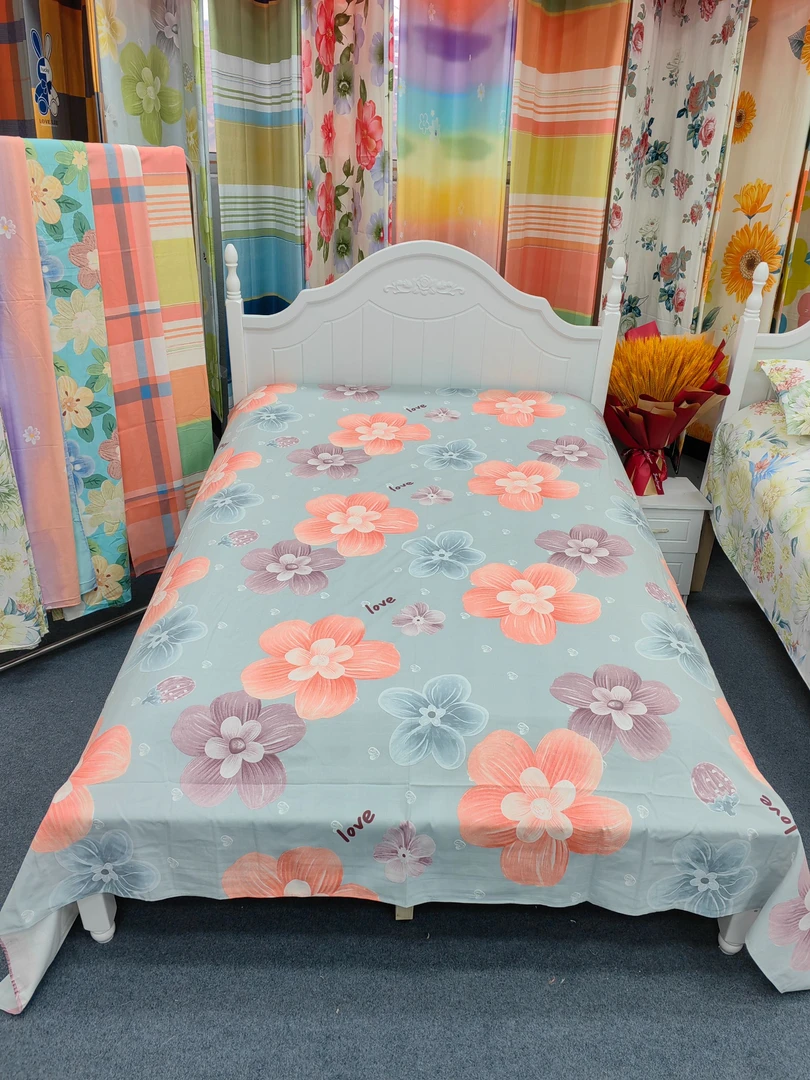 【双人床单】花之恋 灰 斜纹 棉  加厚 尺寸240*230 简约