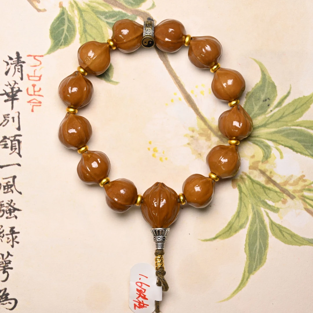 正宗梅林蜜桃铁核·梅林铁核素串橄榄核文玩带配饰大龙铁核1280