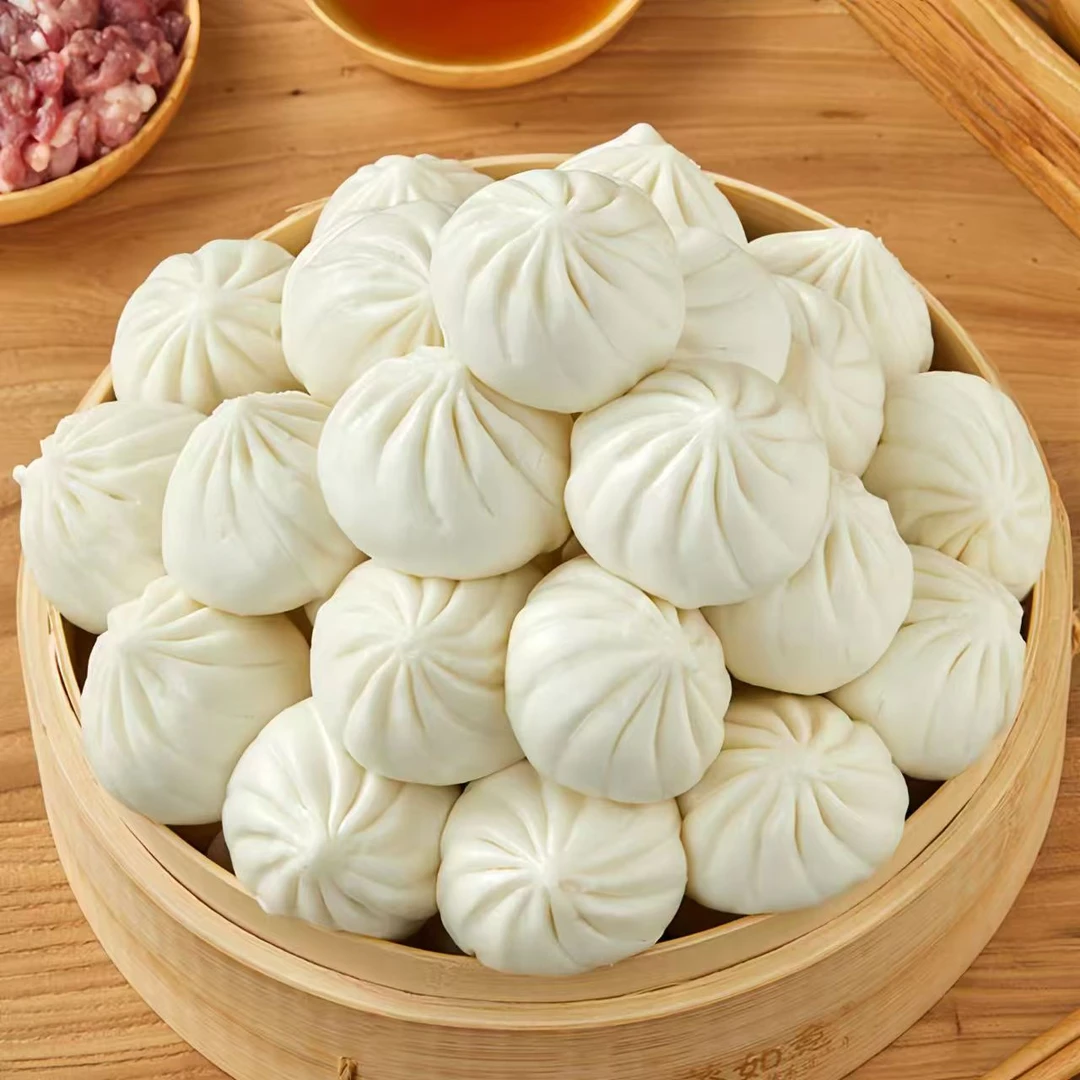 【100个】猪肉大葱小笼包速冻速食包子早餐包蒸包鸡肉400g/袋*5袋