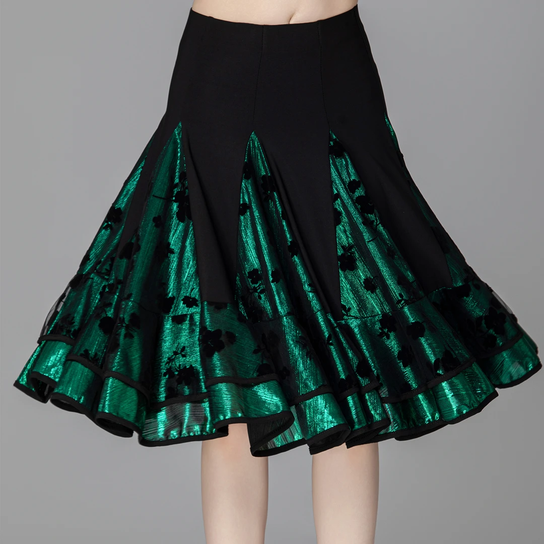 拉丁舞裙新款国标舞大摆中长裙吉特巴水兵舞蹈裙高端广场舞演出裙