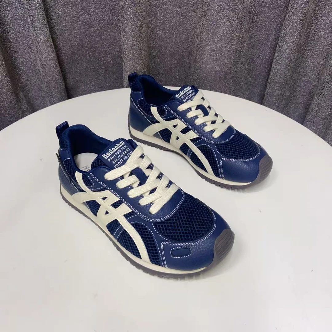 C8812  蓝色  时尚百搭厚底圆头系带阿甘鞋女休闲鞋