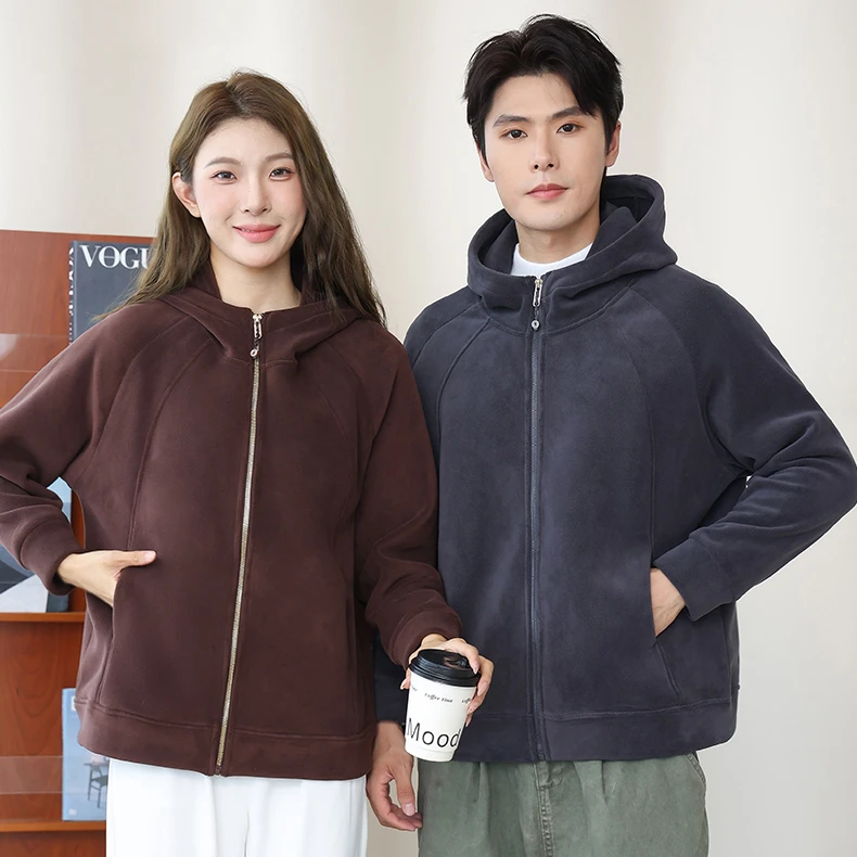 FY1818 奥粒绒男女同款双面绒运动卫衣休闲外套