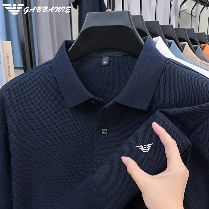 轻奢品牌新款男士纯棉短袖T恤男夏季时尚百搭纯色透气翻领POLO衫