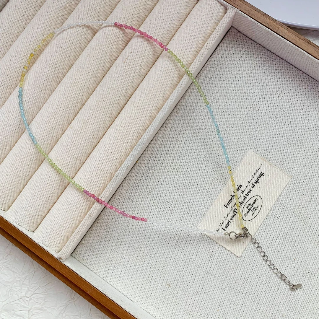 BX04天然彩碧玺项链甜美多巴胺可爱多样性发一