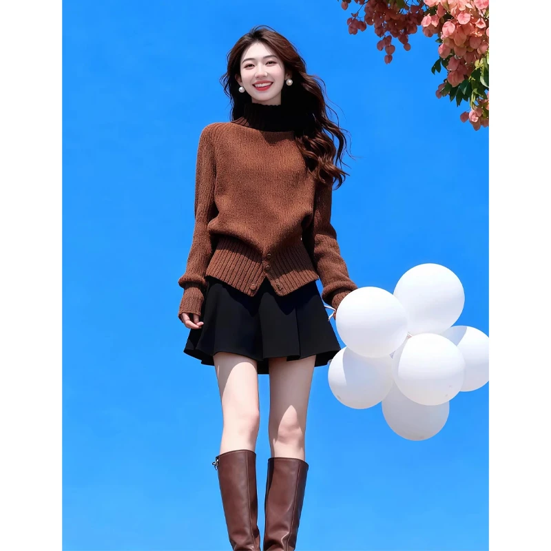 霖优【温莎城堡】美拉德复古风洋气毛衣女设计感收腰显瘦保暖针织衫