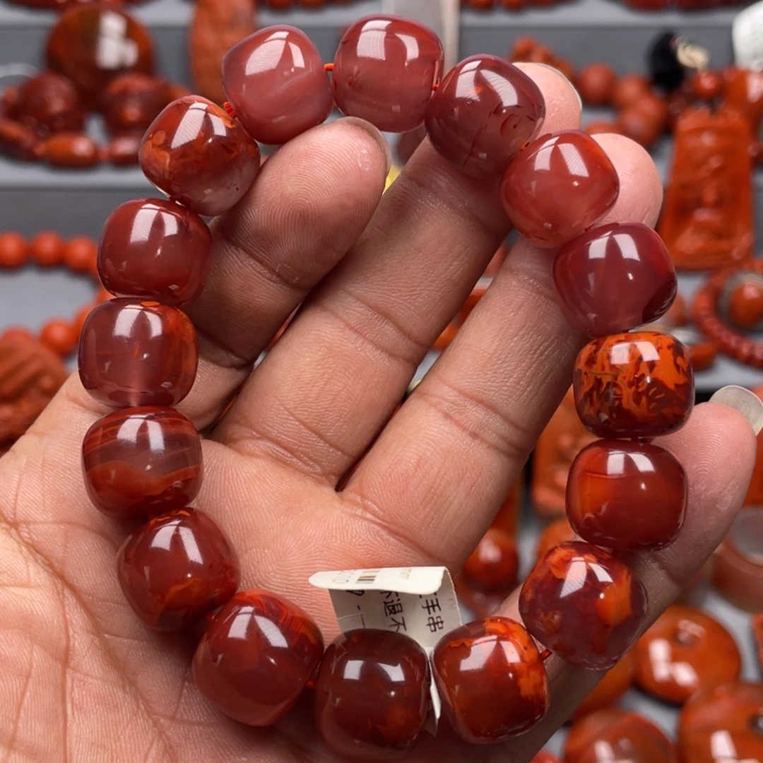 南红玛瑙未镶嵌珠宝奇石单圈14