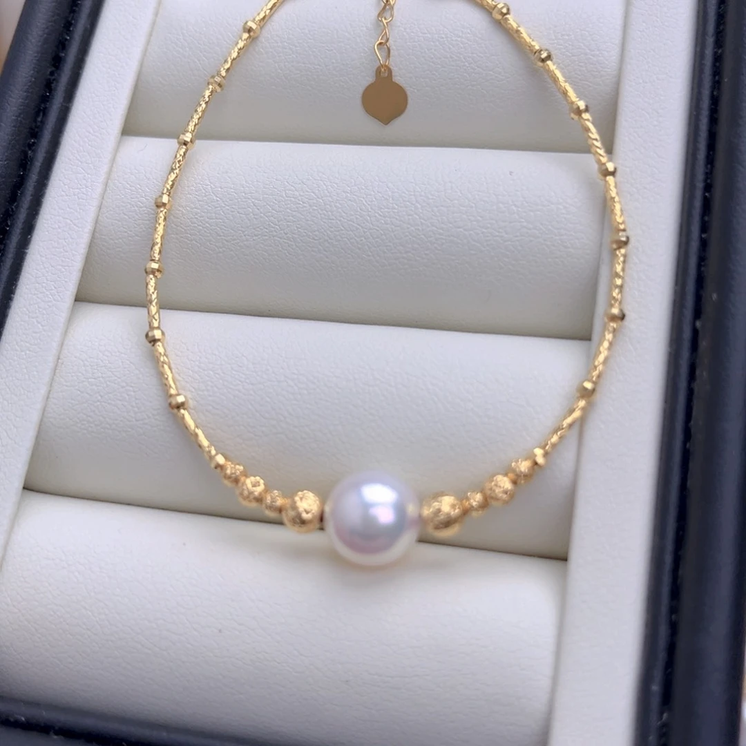 海水珍珠18K金镶嵌手链