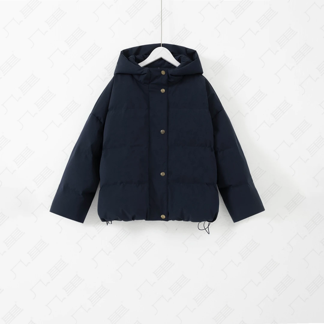 几里与麻 时尚百搭连帽面包服羽绒服 衣长63胸围144 2093047