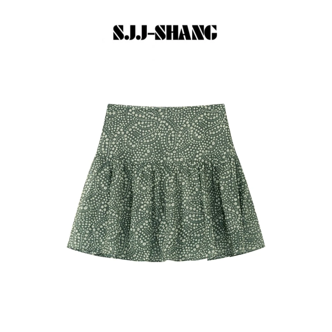 SJJ-SHANG【森林碎花】25ss新品桑蚕丝时尚半身裙百搭气质q134774p