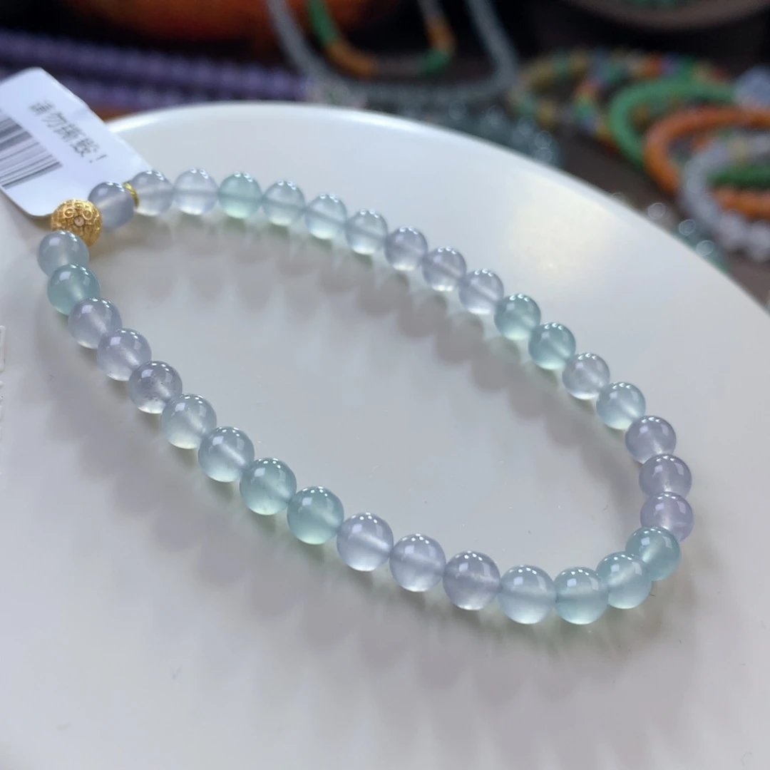 未镶嵌手链翡翠高冰梦幻淡彩马卡龙手串 卡5