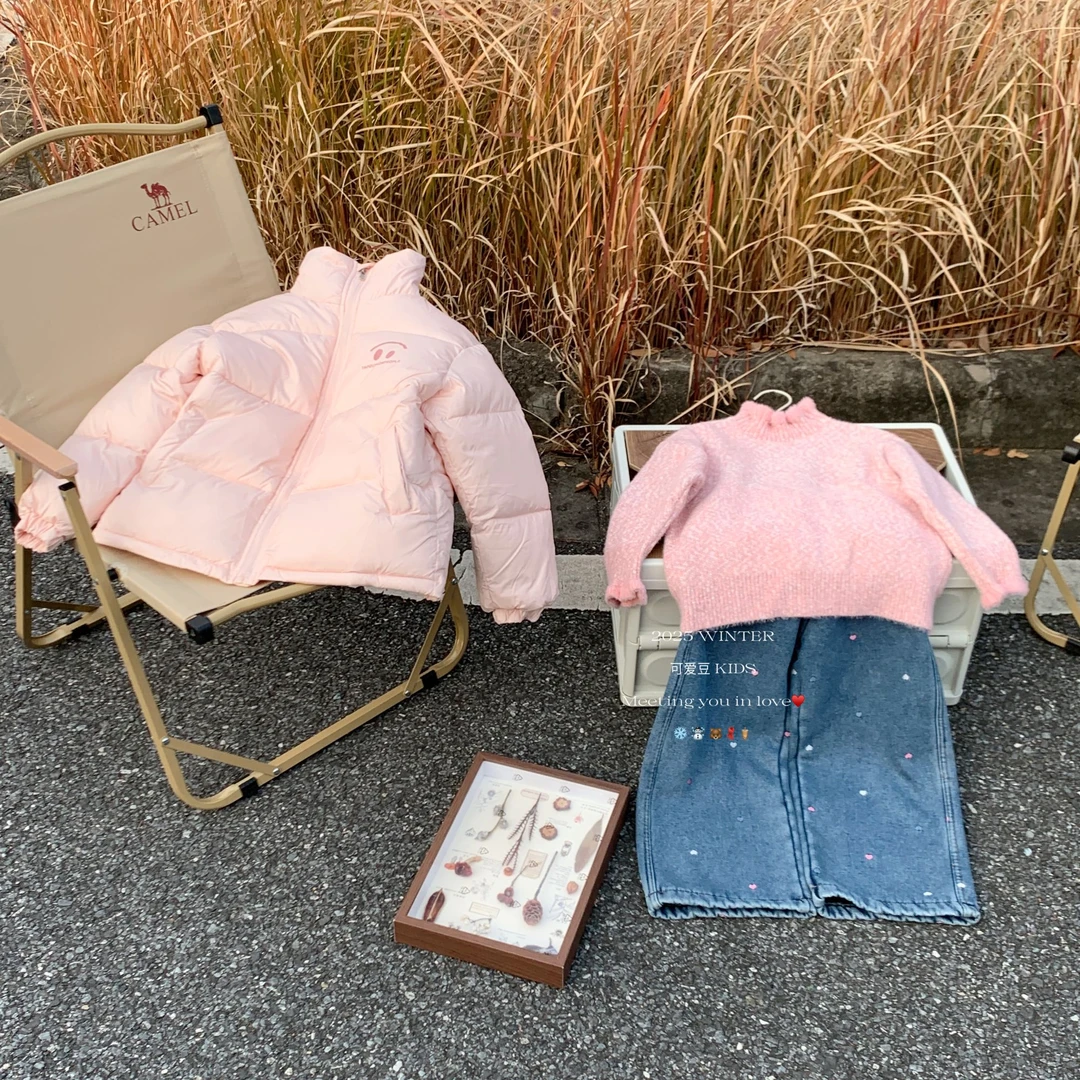 又甜又休闲的肉粉色系穿搭～棉服外套厚厚哒～