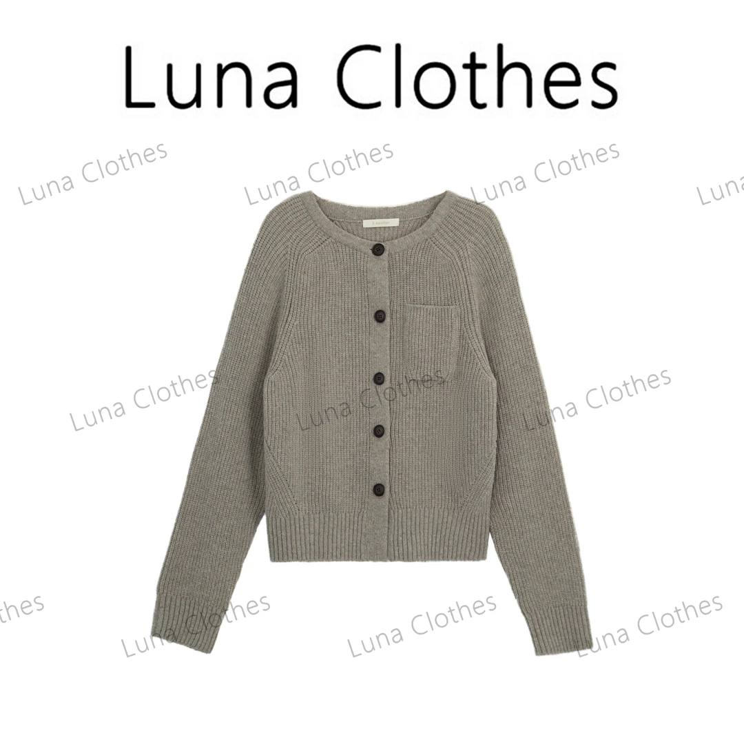 张妍LUNA‘檩灰’圆领高织通勤休闲羊毛毛衣-250115