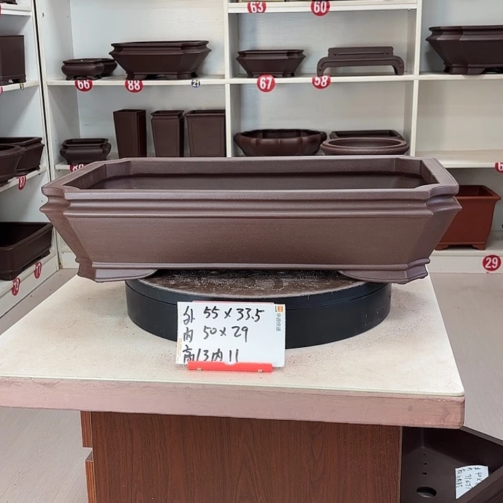 紫砂花盆中切角大