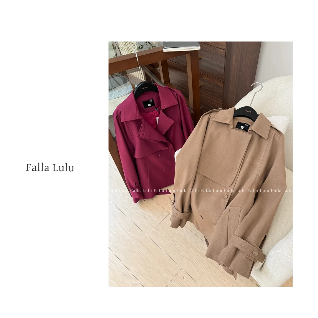 @门店大几百！品质款！垂感休闲韩系宽松设计风衣外套  A4475