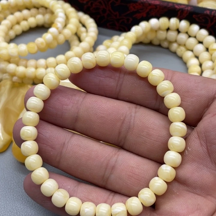 琥珀未镶嵌裸石手串