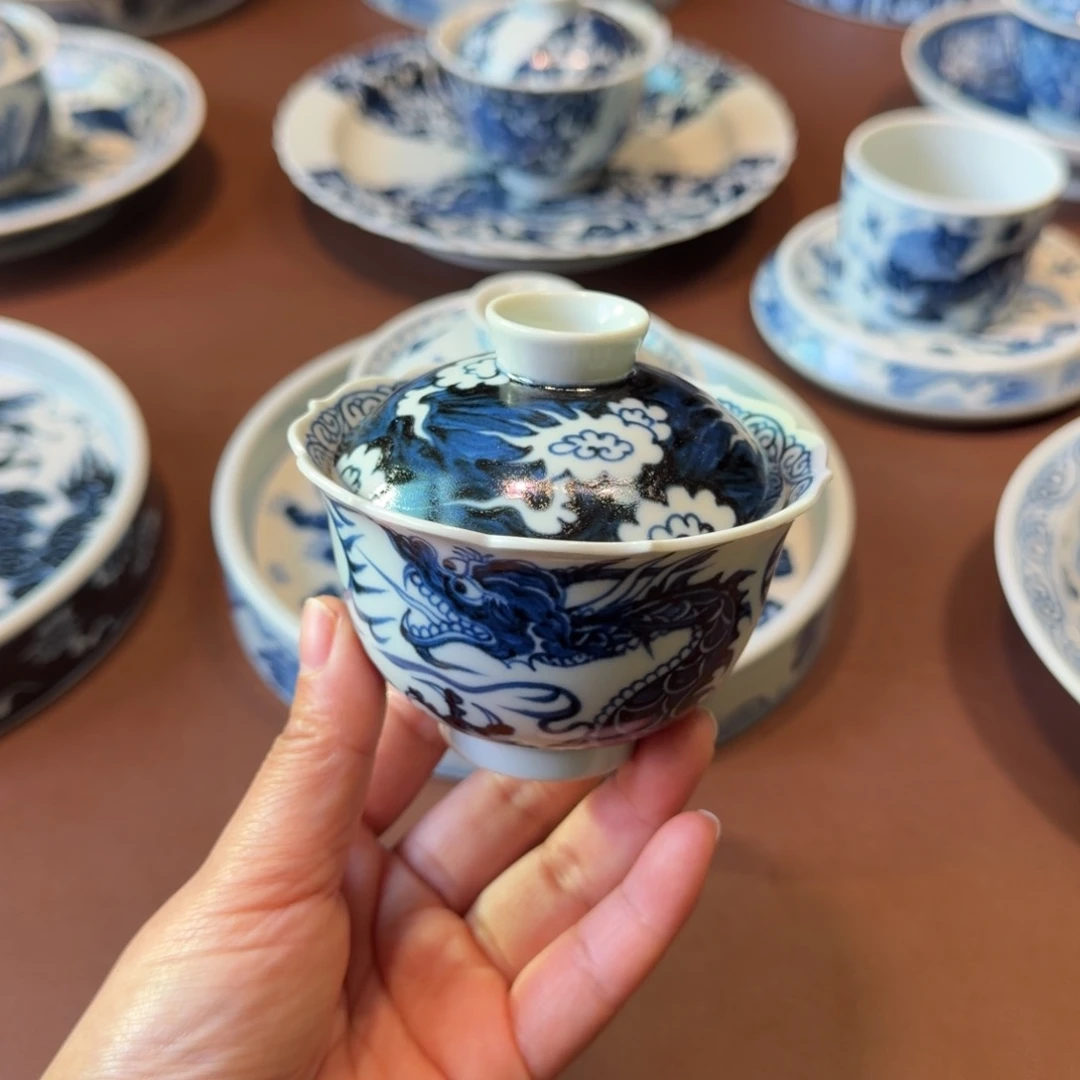 手工手绘茶具盖碗