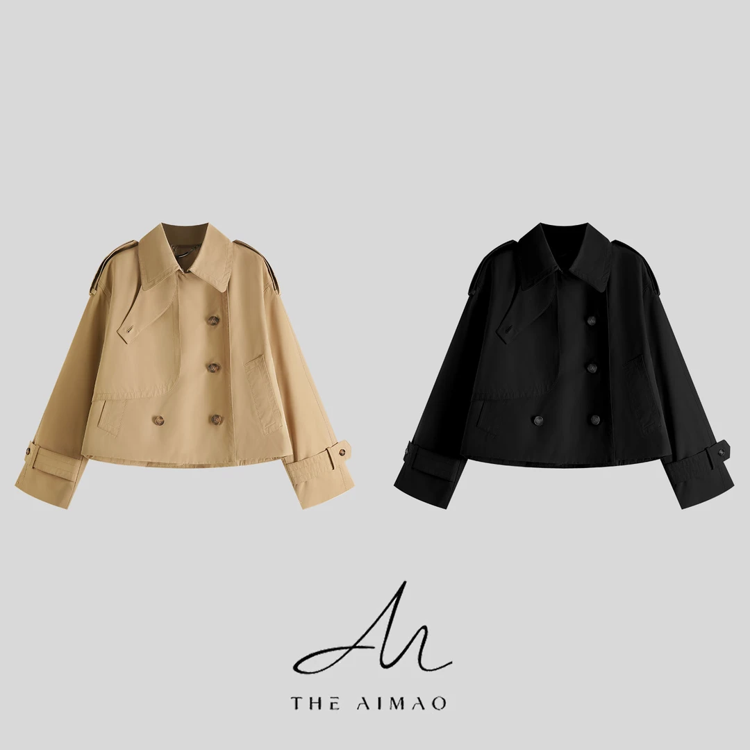 【THE AIMAO】"伦敦周末“90%鹅绒无绗线抗风双排扣风衣羽绒XYX83114