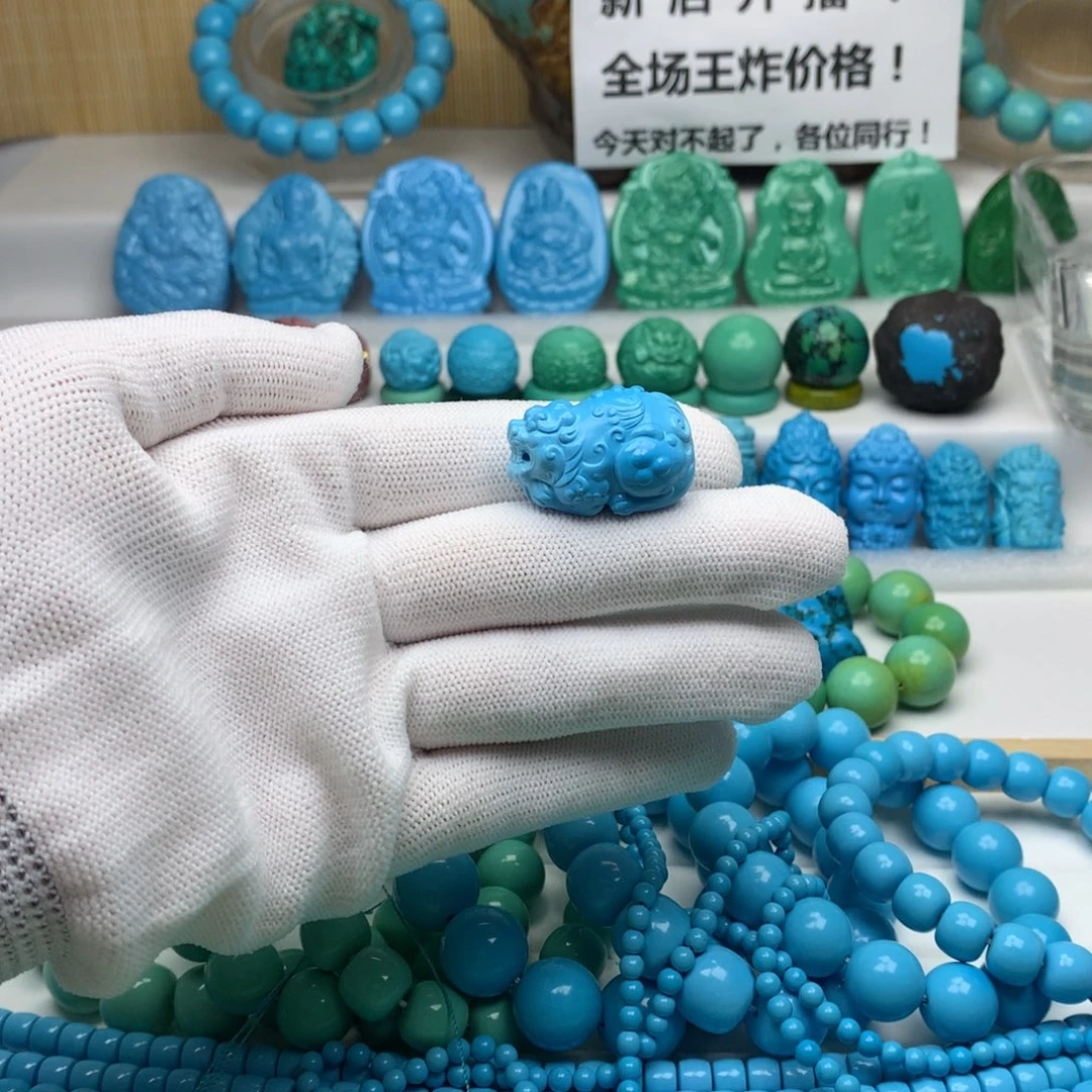 湖北批发精挑绿色矿原创手串108 以介绍为准