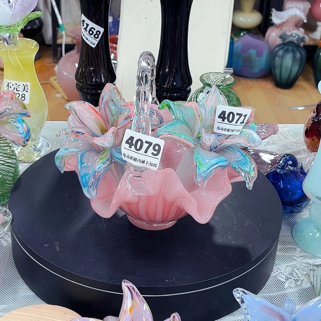 2花头1花篮 家悦琉璃花器工艺品