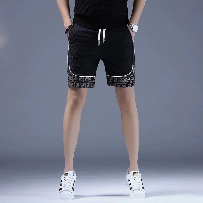 欧洲站速干冰丝短裤男潮牌外穿运动四分休闲沙滩裤五分裤男款裤子