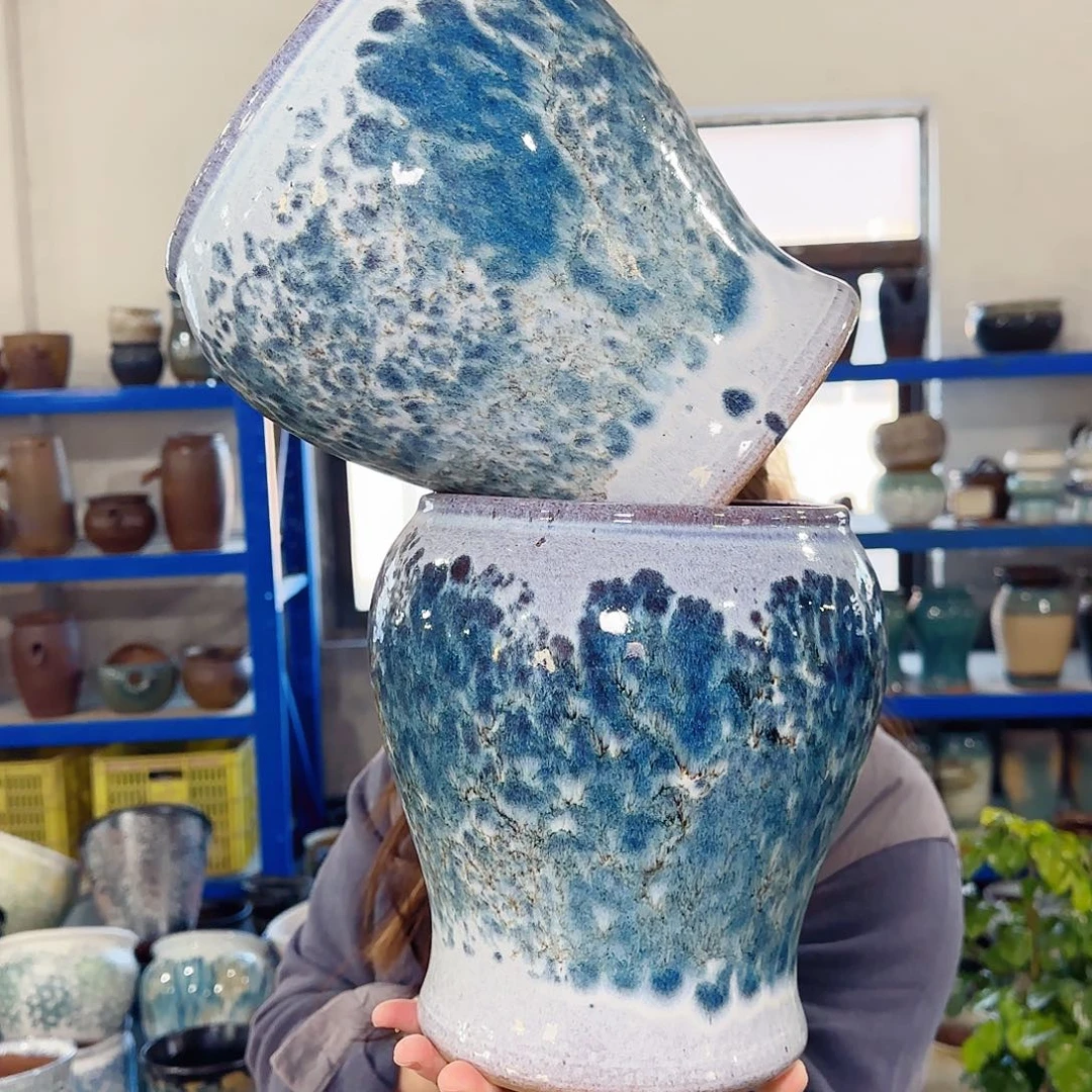 紫砂花盆高22口17