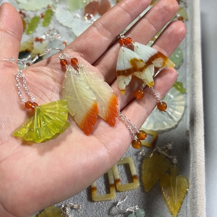 岫玉耳饰未镶嵌耳饰